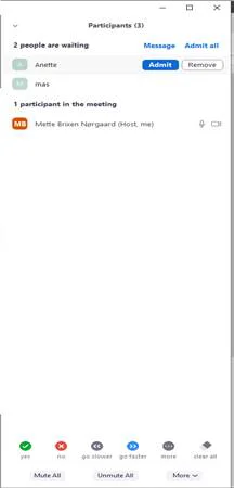 Zoom admit user 2