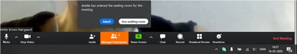Notifikation i Zoom
