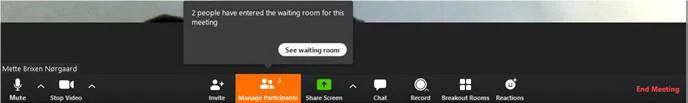 Zoom waiting room